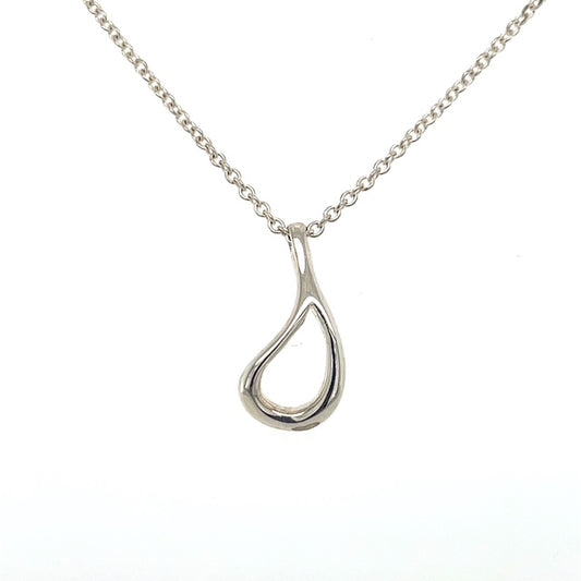 925 Sterling Silver Tiffany & Co. 16" Perreti Open Teardrop Necklace