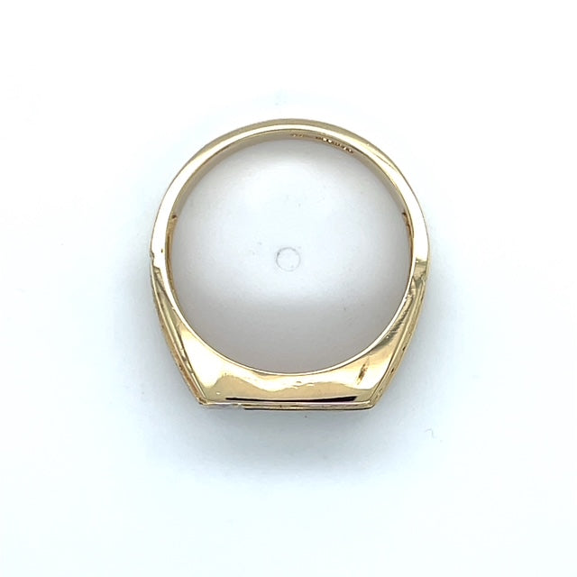10K Two-Tone Gold Diamond Gentleman's Ring; 3.9g; Size 10