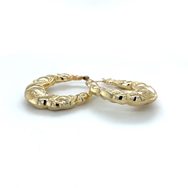 10K Yellow Gold Hoop Earrings; 2.1DWT