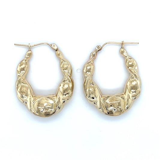 10K Yellow Gold Hoop Earrings; 2.1DWT