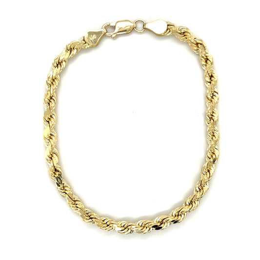 14K Yellow Gold 8" Rope Bracelet; 6g