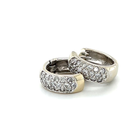 14K White Gold Diamond Earrings; 0.50CTW; 5.6g