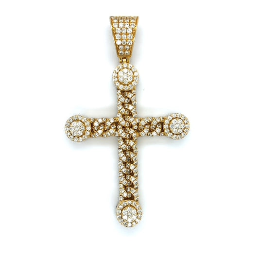 10K Yellow Gold Diamond Pendant; 3.2CTW; 11g