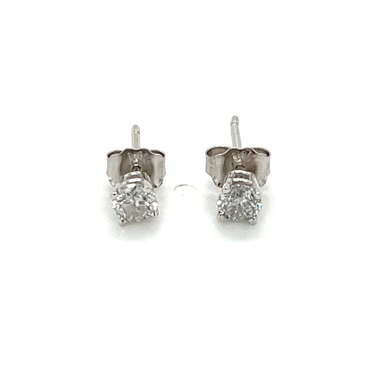 14K White Gold Diamond Stud Earrings; 0.30CTW; 0.5g