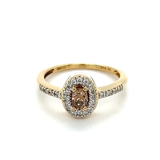 14K Yellow Gold Diamond Lady's Fashion Ring; 0.35CTW; 2.3g; Size 6