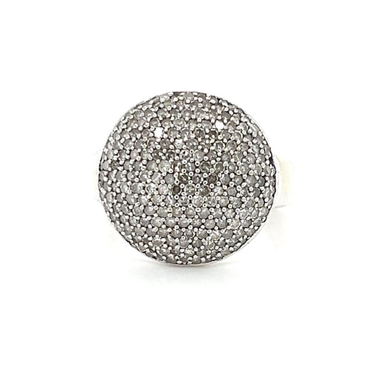 14K White Gold Diamond Lady's Ring; 0.65CTW; 6.3g; Size 8