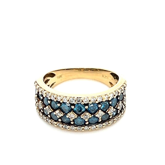 14K Yellow Gold Diamond Lady's Fashion Ring; 1.05CTW; 3.2DWT; Size 7