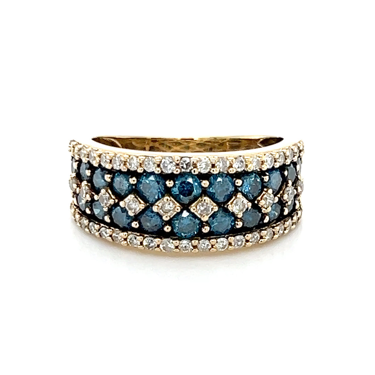 14K Yellow Gold Diamond Lady's Fashion Ring; 1.05CTW; 3.2DWT; Size 7
