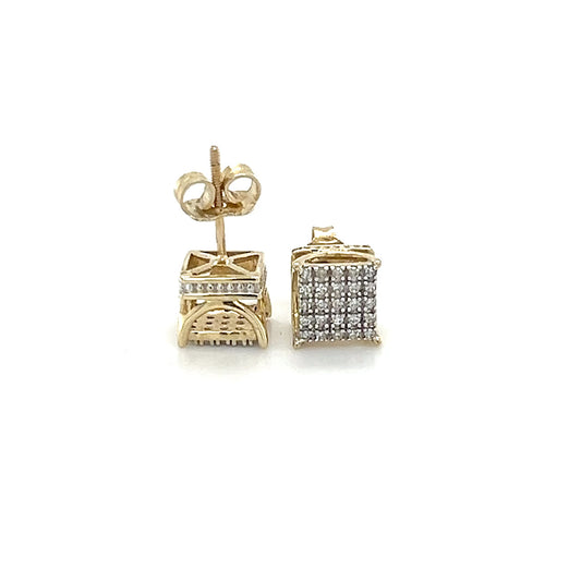 10K Yellow Gold Diamond Stud Earrings; 0.25CTW; 1.9g