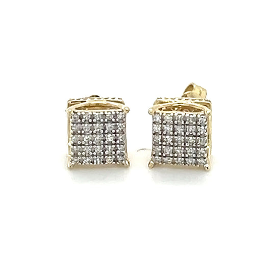 10K Yellow Gold Diamond Stud Earrings; 0.25CTW; 1.9g