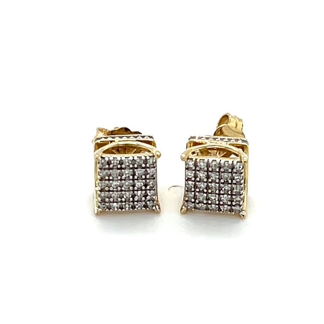 10K Yellow Gold Diamond Stud Earrings; 0.25CTW; 1.9g