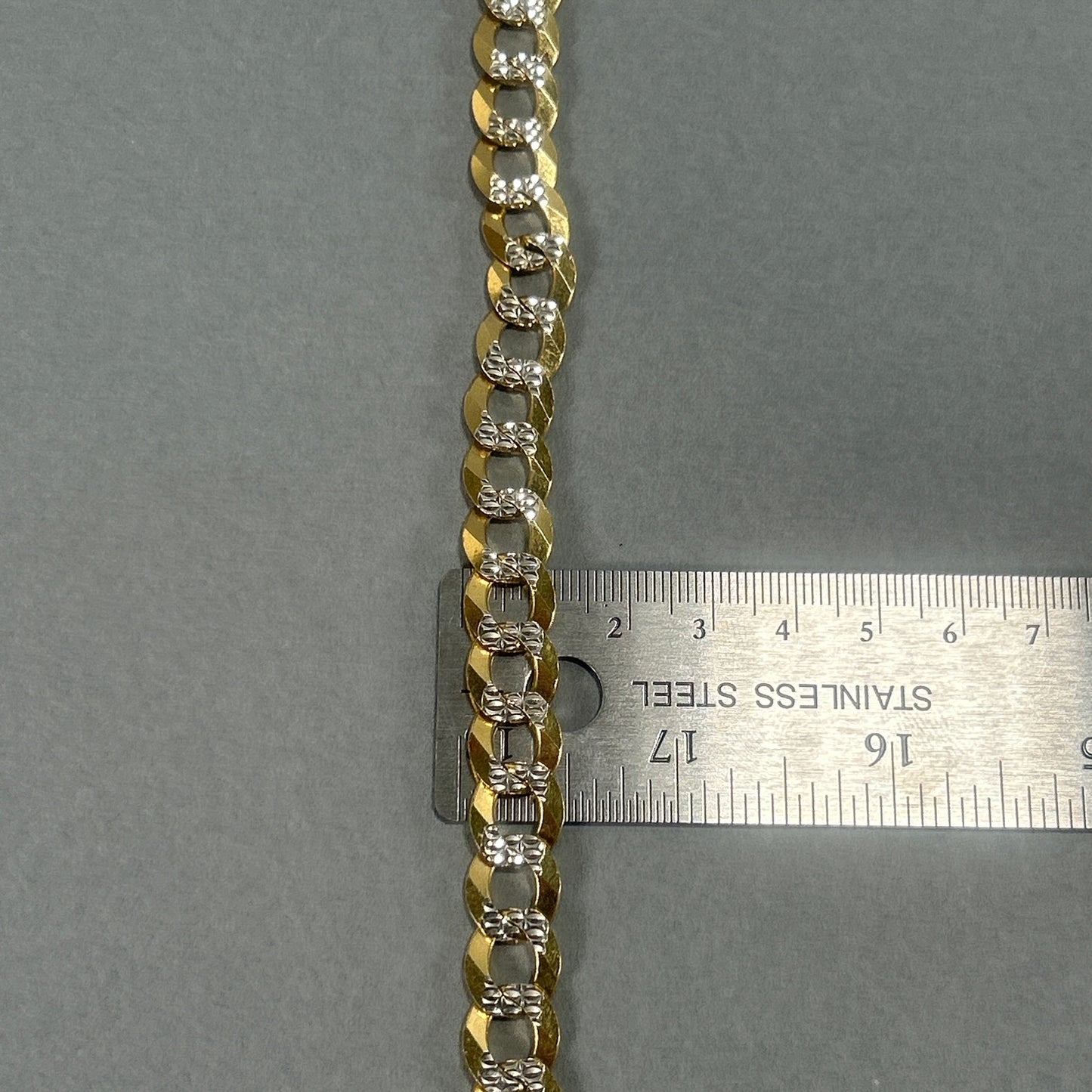 10K Two-Tone Gold 30" Curb Chain; 81g