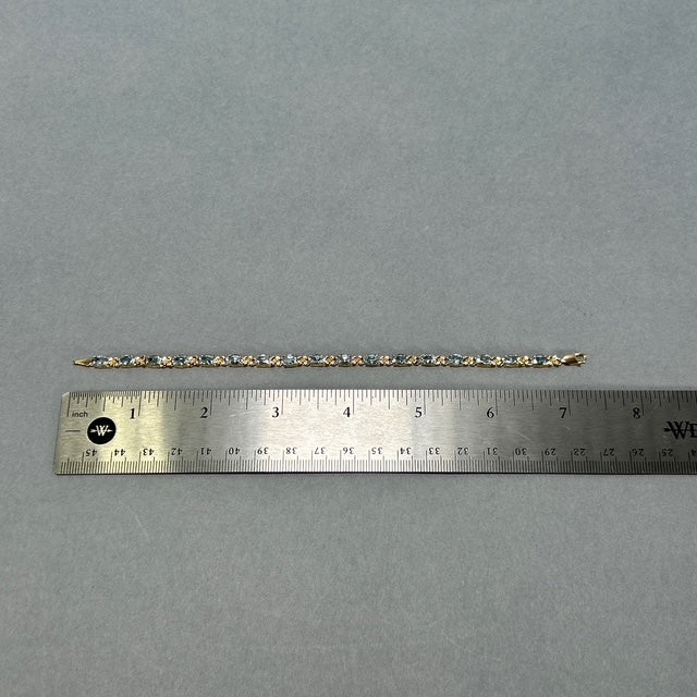14K Yellow Gold Aquamarine 7" Bracelet; 6g