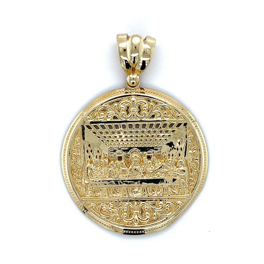 10K Yellow Gold Last Supper Circular Pendant; 7g