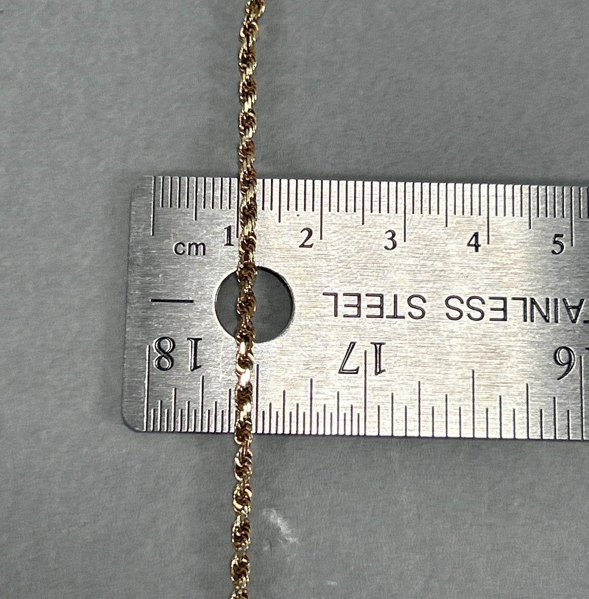 10K Yellow Gold 18" Rope Chain; 7.5g