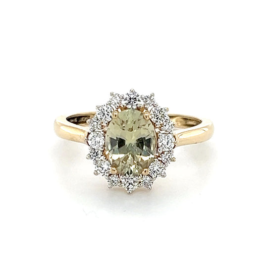 14K Yellow Gold Lady's Diamond & Stone Accent Ring; Size 7