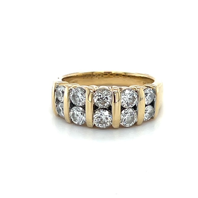 14K Yellow Gold Diamond Lady's Fashion Ring; Size 7