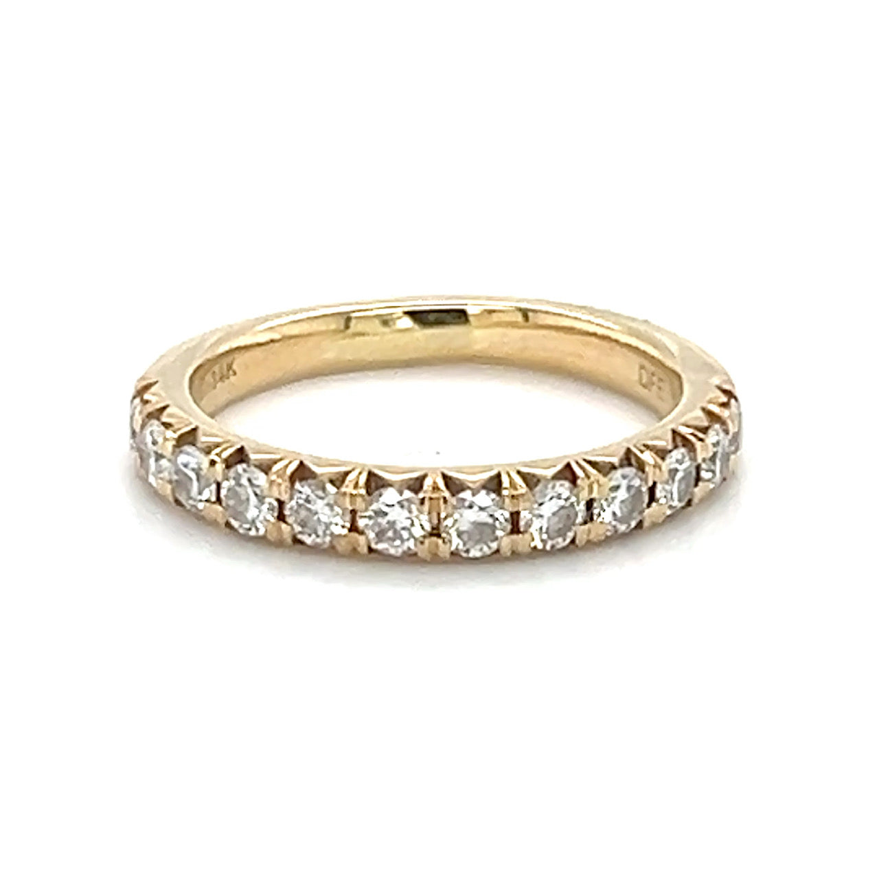 14K Yellow Gold Diamond Lady's Wedding Band; Size 7