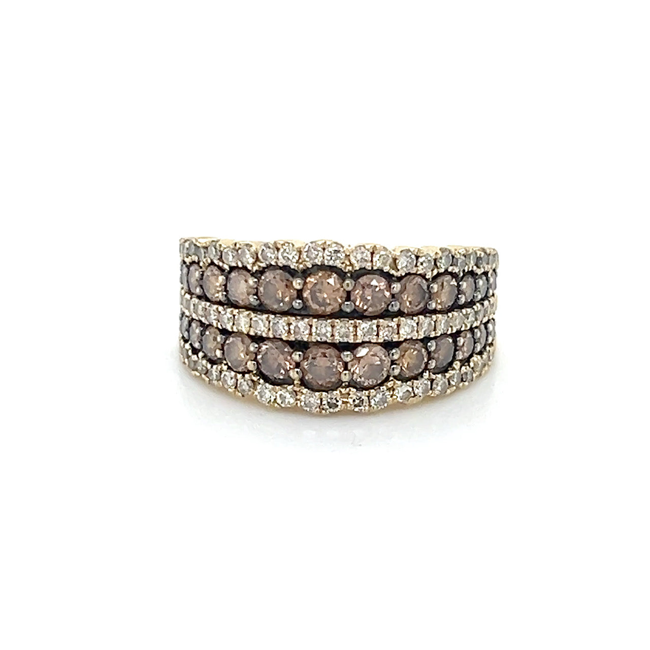 14K Yellow Gold Diamond Lady's Fashion Ring; Size 7