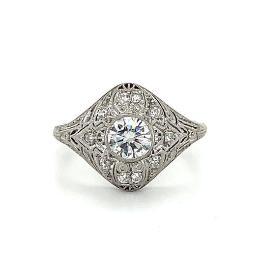 18K White Gold Diamond Lady's Fashion Ring; Size 8