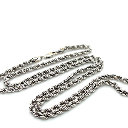 10K White Gold 22.5" Rope Chain