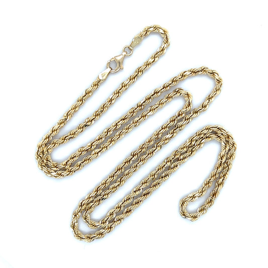 10K Yellow Gold 24" Rope Chain