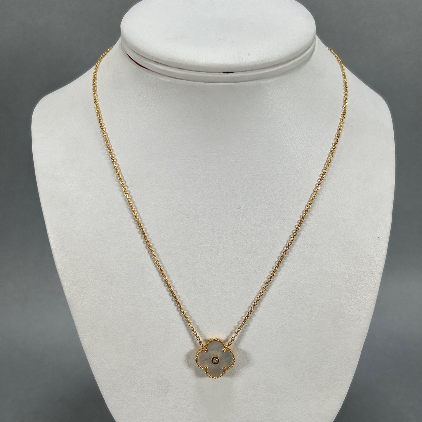 21K Yellow Gold 17.5" Flower Chain Necklace