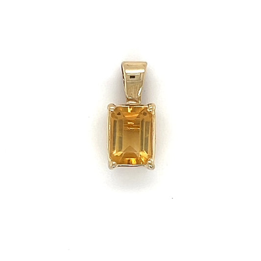 14K Yellow Gold Citrine Pendant