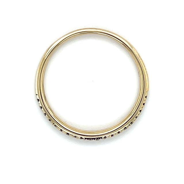 14K Yellow Gold Diamond Lady's Wedding Band; Size 8