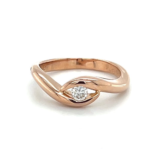 14K Rose Gold Diamond Lady's Fashion Ring; Size 6