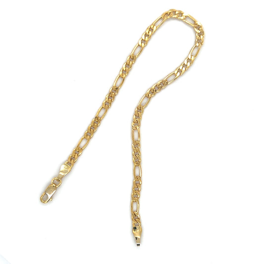 14K Yellow Gold 7" Figaro Chain Bracelet