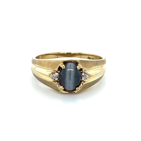 10K Yellow Gold Diamond & Stone Accent Ring; Size 10