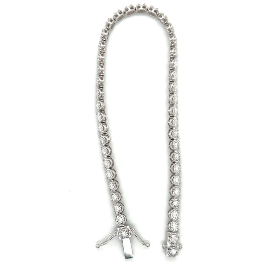 14K White Gold 7" Diamond Bracelet