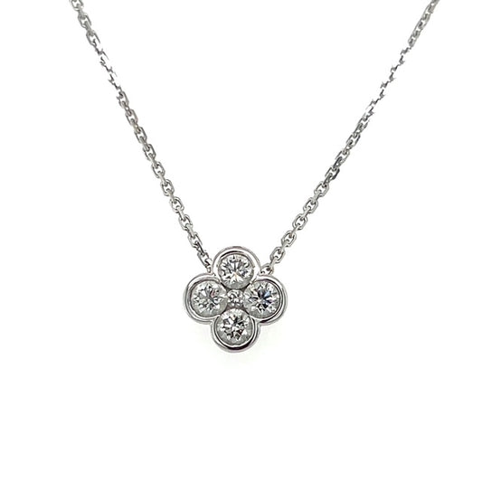 14K White Gold Diamond 18" Necklace