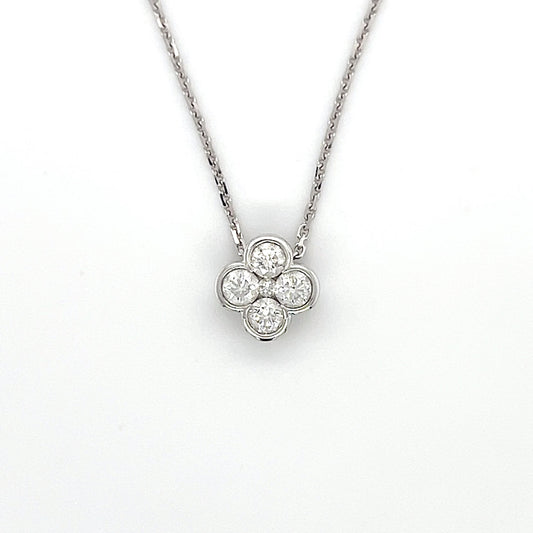 14K White Gold Diamond 18" Necklace