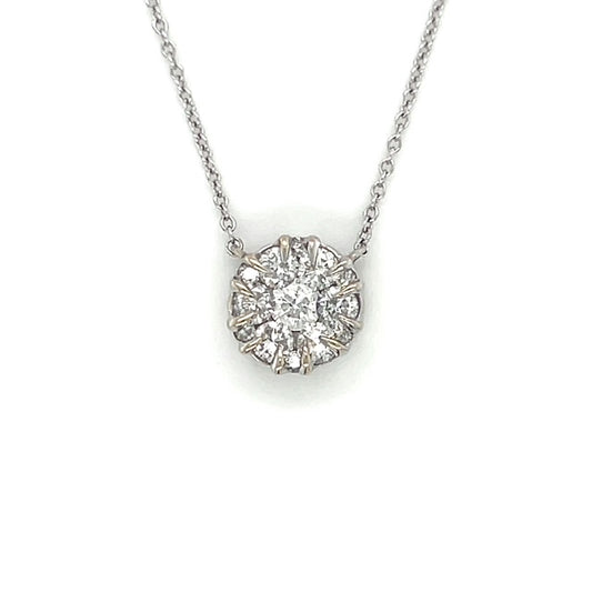 18K White Gold Diamond 16" Necklace