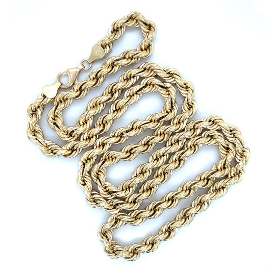 10K Yellow Gold 27" Rope Chain