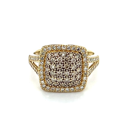 14K Yellow Gold Diamond Lady's Fashion Ring; Size 7