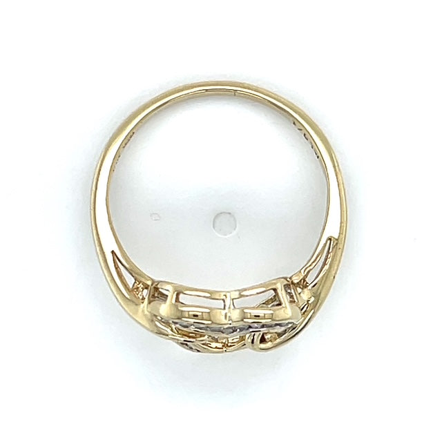 10K Yellow Gold Diamond Lady's Fashion Heart Ring