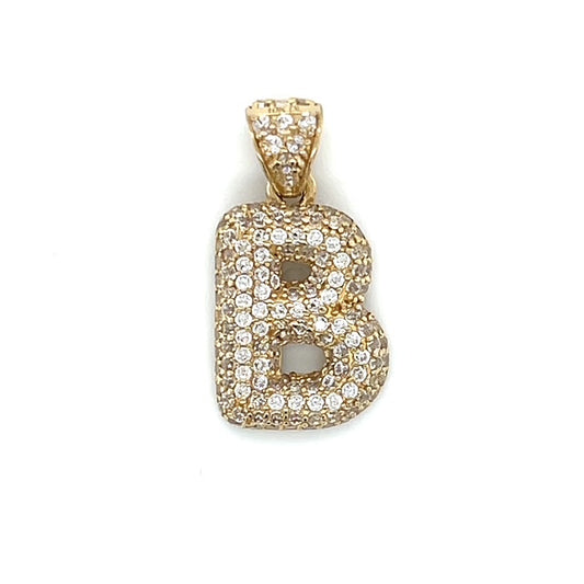 10K Yellow Gold "B" Pendant