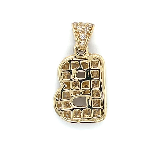 10K Yellow Gold "B" Pendant