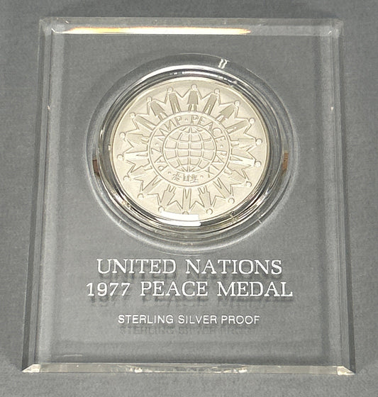 United Nations 1977 Peace Medal Sterling Silver Proof