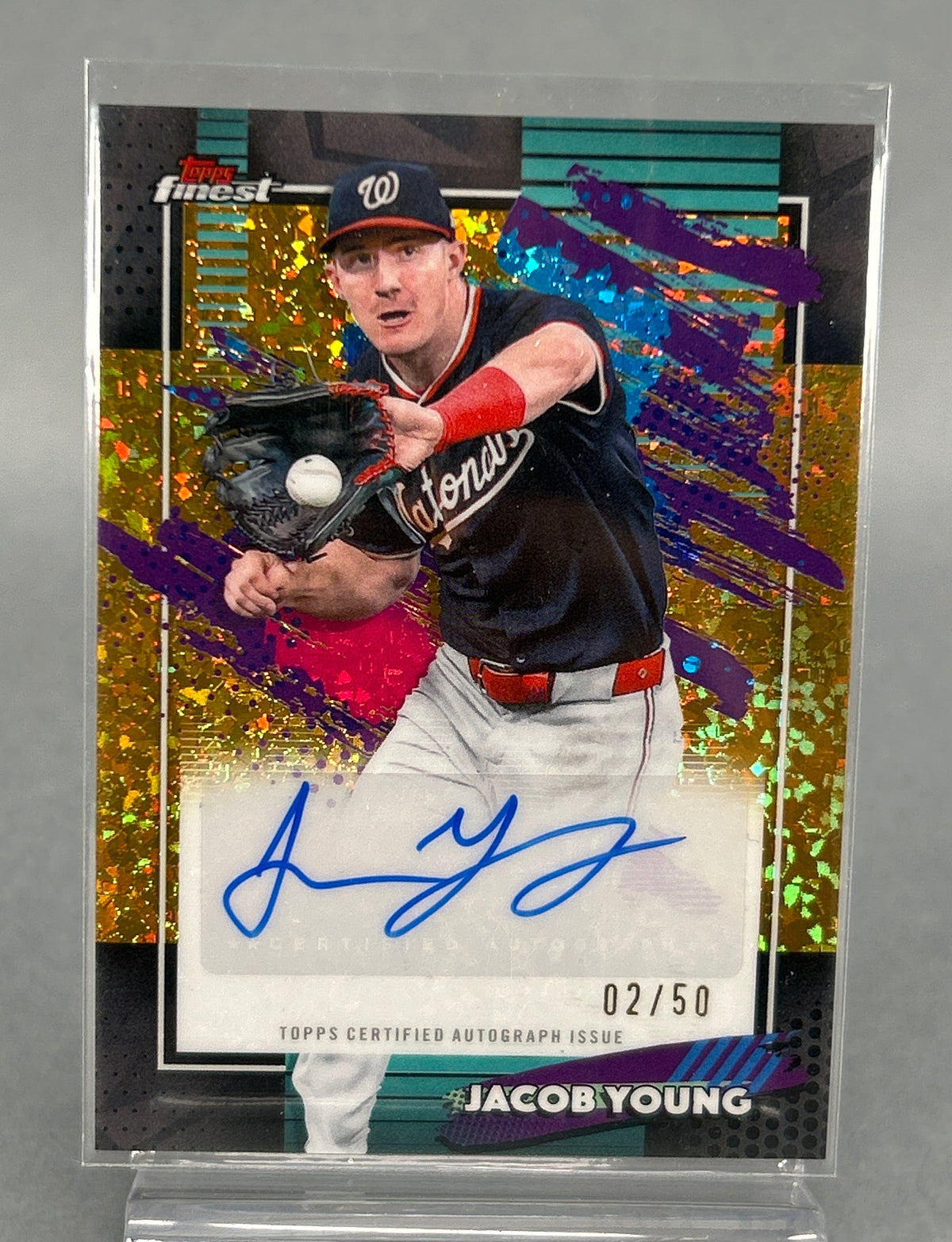 Topps Finest Jacob Young Autograph 02/50 Foil Card