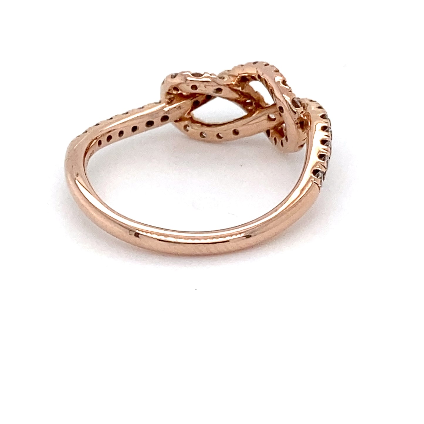 14K Rose Gold & Diamonds Love Knot Ring; 0.80CTW; Size 5; 2.1g