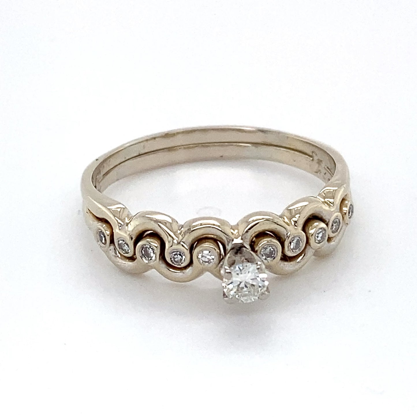 14K White Gold Diamond Ring; 0.25CTW; Size 9.5
