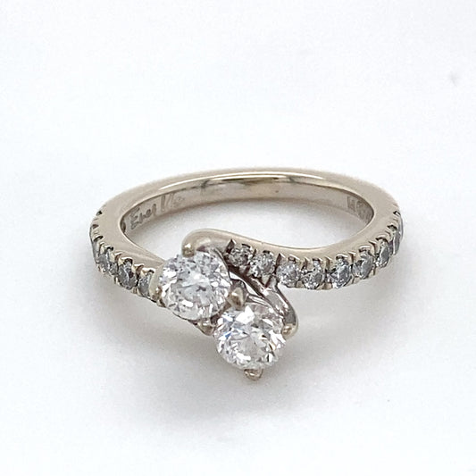 14K White Gold Diamond Ring; 1.0CTW; Size 4.5; 3.2g