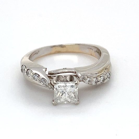 14K White Gold Diamond Ring; 1.05CTW; Size 6.5; 4.3g