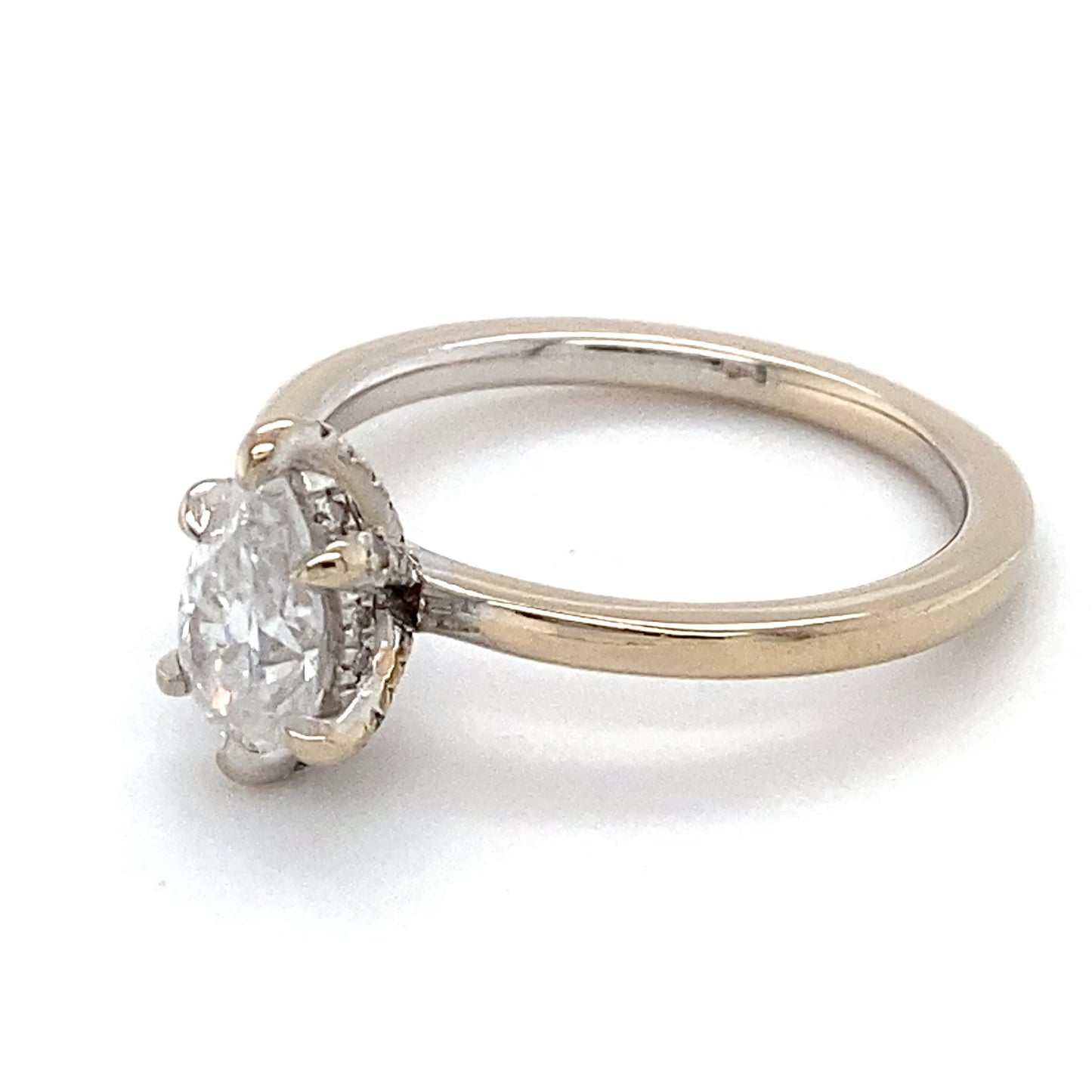 18K White Gold Diamond Engagement Ring; 1.00CTW; Size 7.5; 3.9g