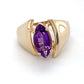 14K Yellow Gold & Amethyst Ring; Size: 6.5; 5.1g
