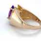 14K Yellow Gold & Amethyst Ring; Size: 6.5; 5.1g